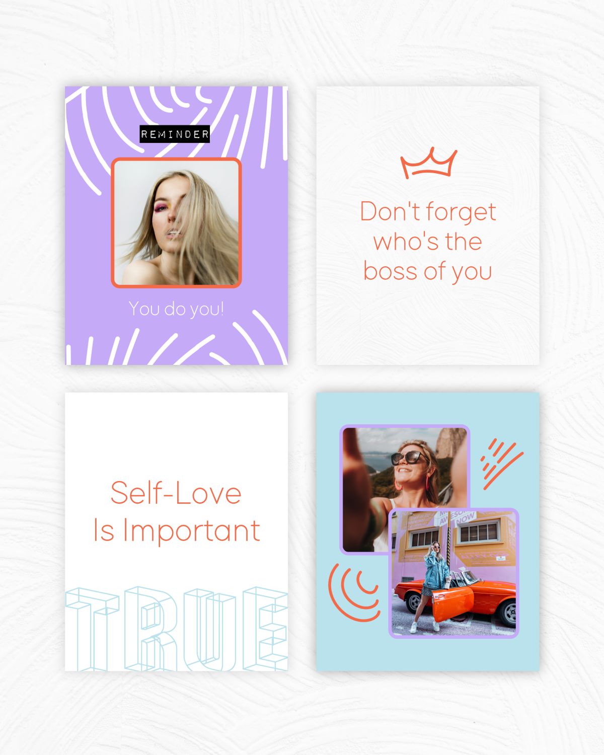 FREE Set of 80 social media templates | Self-love theme - Image 4