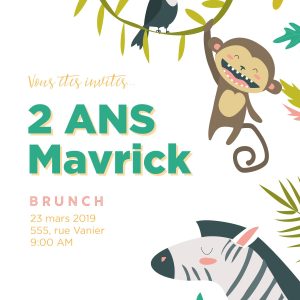 Invitation fête jungle amusante – Image 2
