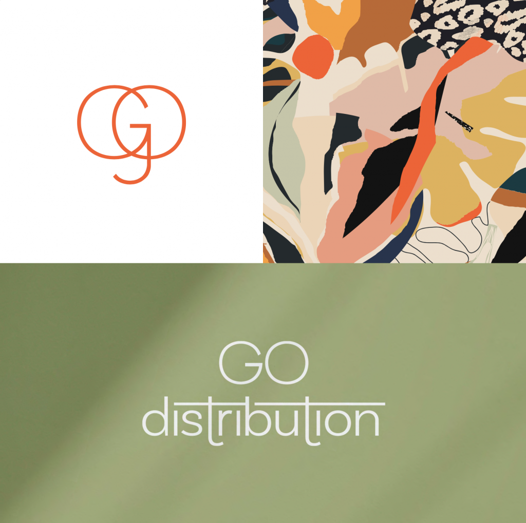 Le logo et l’image de marque à saveur exotique de GO Distribution