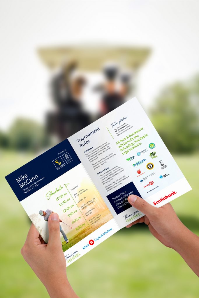 Design of marketing material for the CLV Group golf tournament